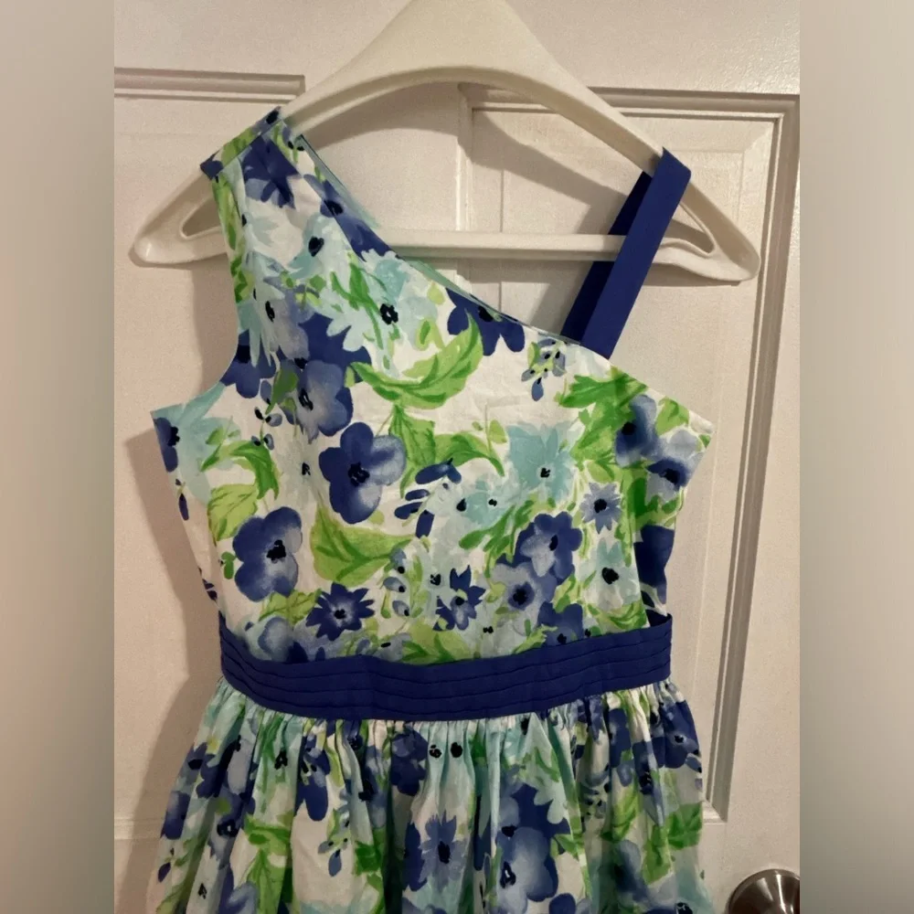 Gymboree Blue/lavender and green Floral dress size 12 NWT